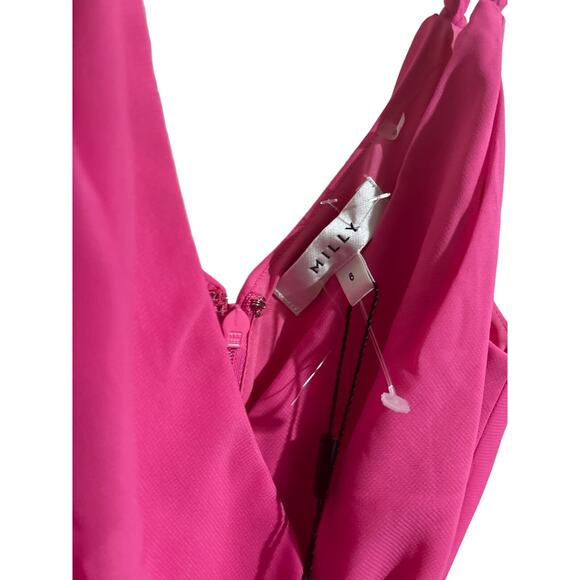 NWT Milly Dress Pleated Braid Straps Livy Azalea 6 - Picture 3 of 3